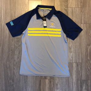 Men's Blue and Gray Polo Shirt